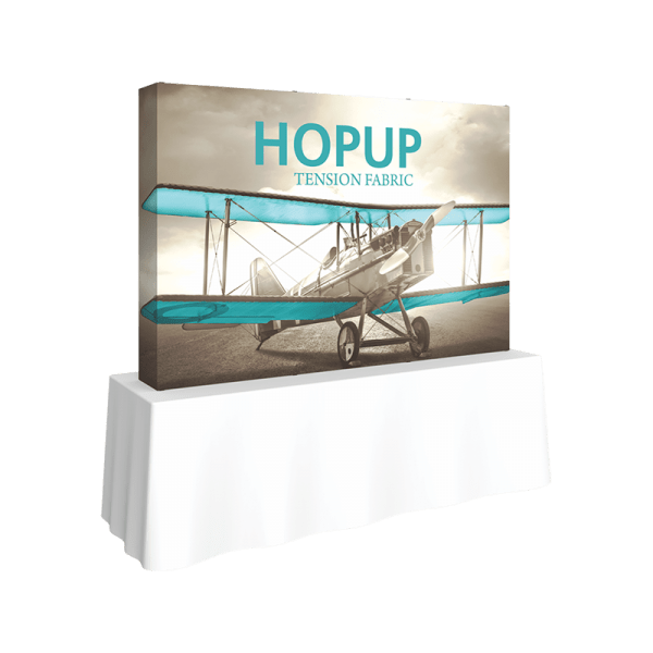 Hopup-7-5ft-straight-tabletop-tension-fabric-display_full-fitted-graphic-left