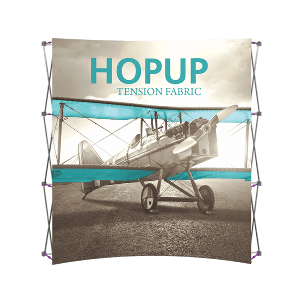 Hopup-7point5ft-curved-full-height-tension-fabric-display_front-graphic-front