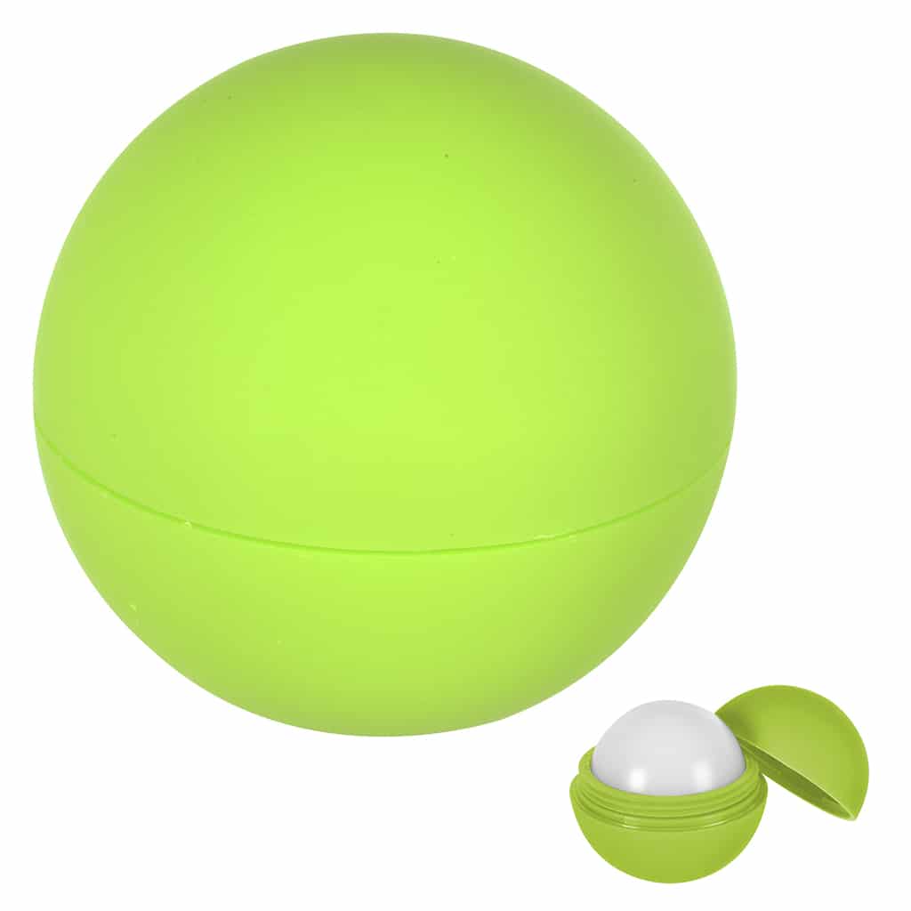 RUBBERIZED LIP MOISTURIZER BALL Lime Green Blank