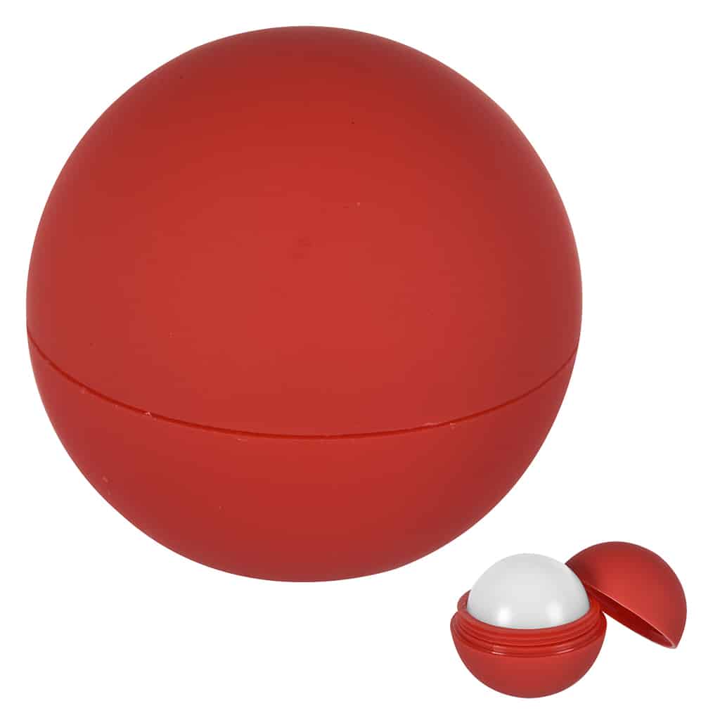RUBBERIZED LIP MOISTURIZER BALL Red blank