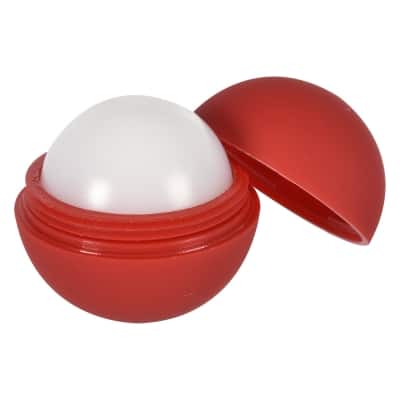 RUBBERIZED LIP MOISTURIZER BALL Red Open