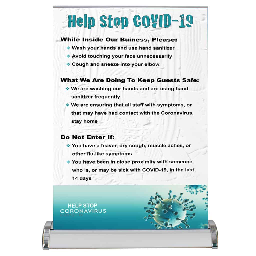Help Stop Covid-19 - Tabletop Mini Retractable